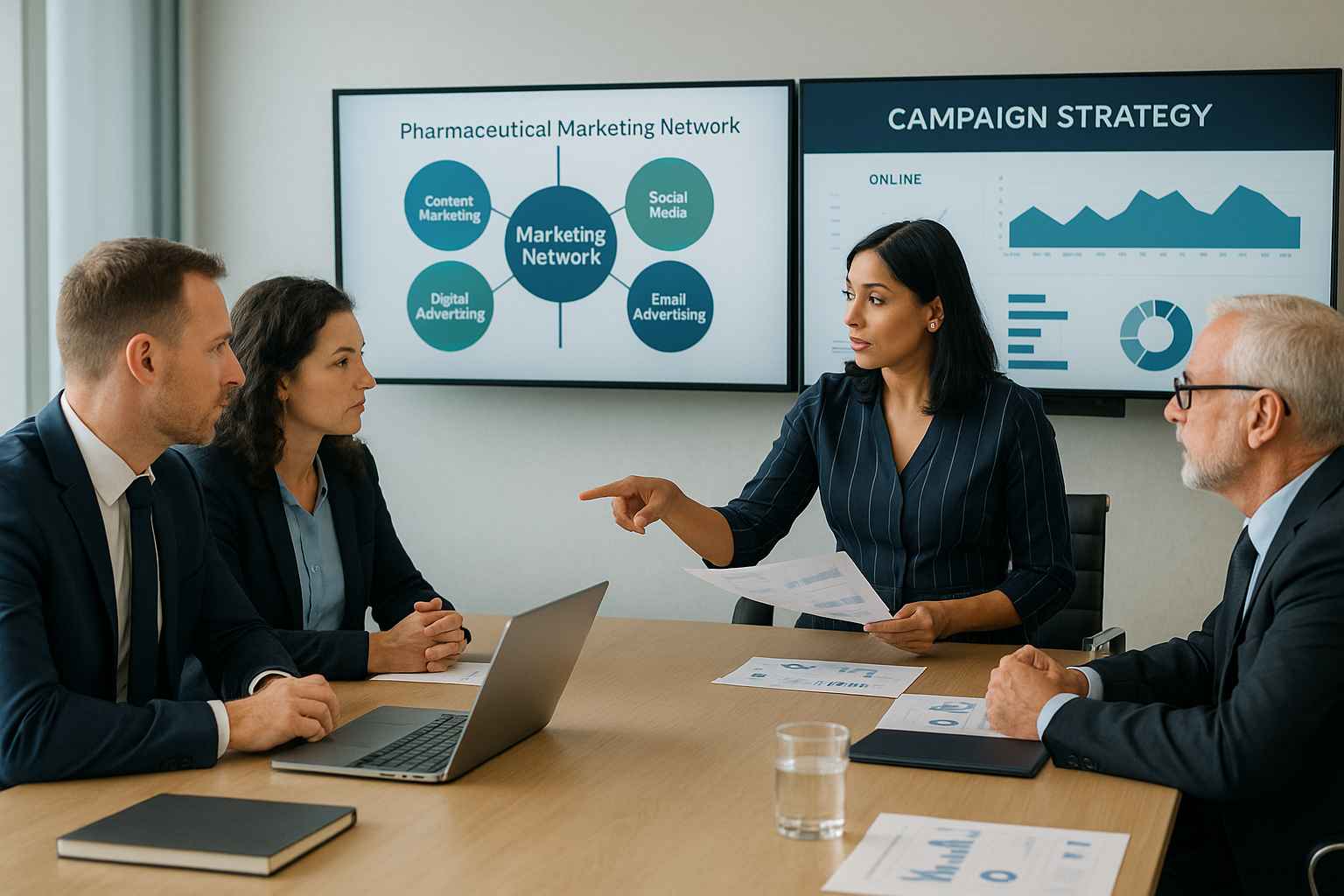 Team planning a pharmaceutical brand launch strategy